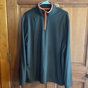 Green and Orange Quarter-Zip Pullover